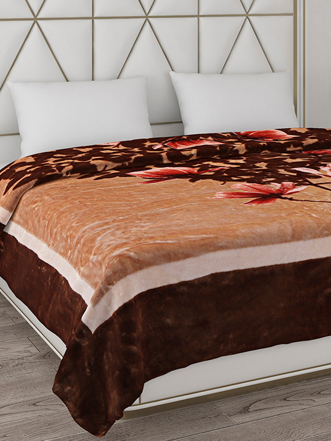 Printed Double Bed Blanket for Mild Winter -1 Ply