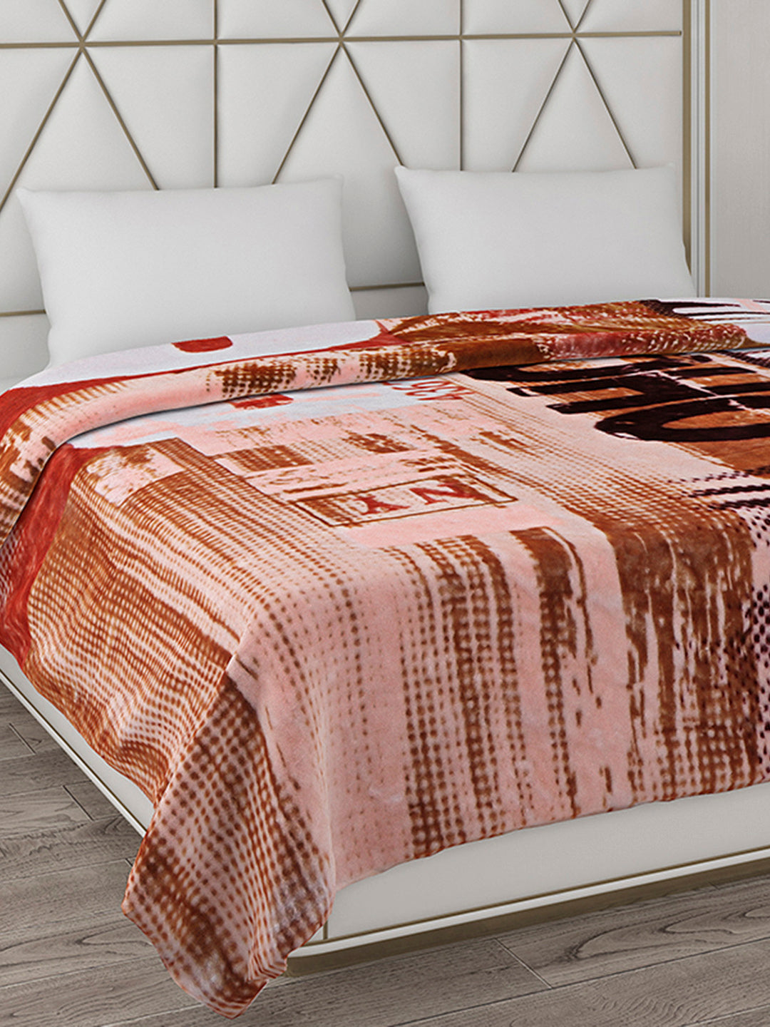 Printed Double Bed Blanket for Mild Winter -1 Ply