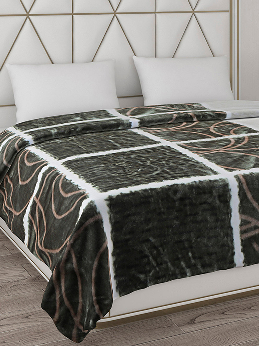 Printed Double Bed Blanket for Mild Winter -1 Ply