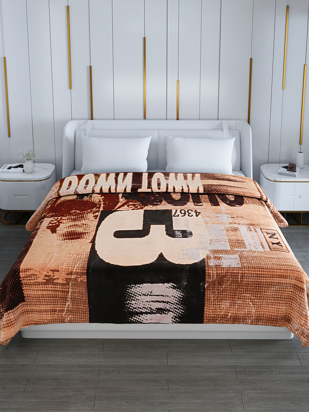 Printed Double Bed Blanket for Heavy Winter -2 Ply