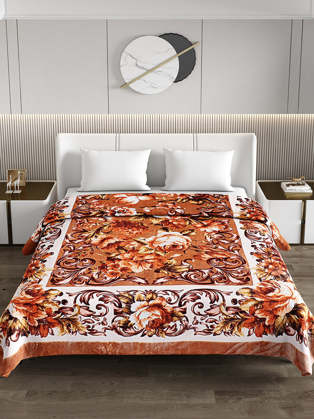 Printed Double Bed Blanket for Heavy Winter -2 Ply