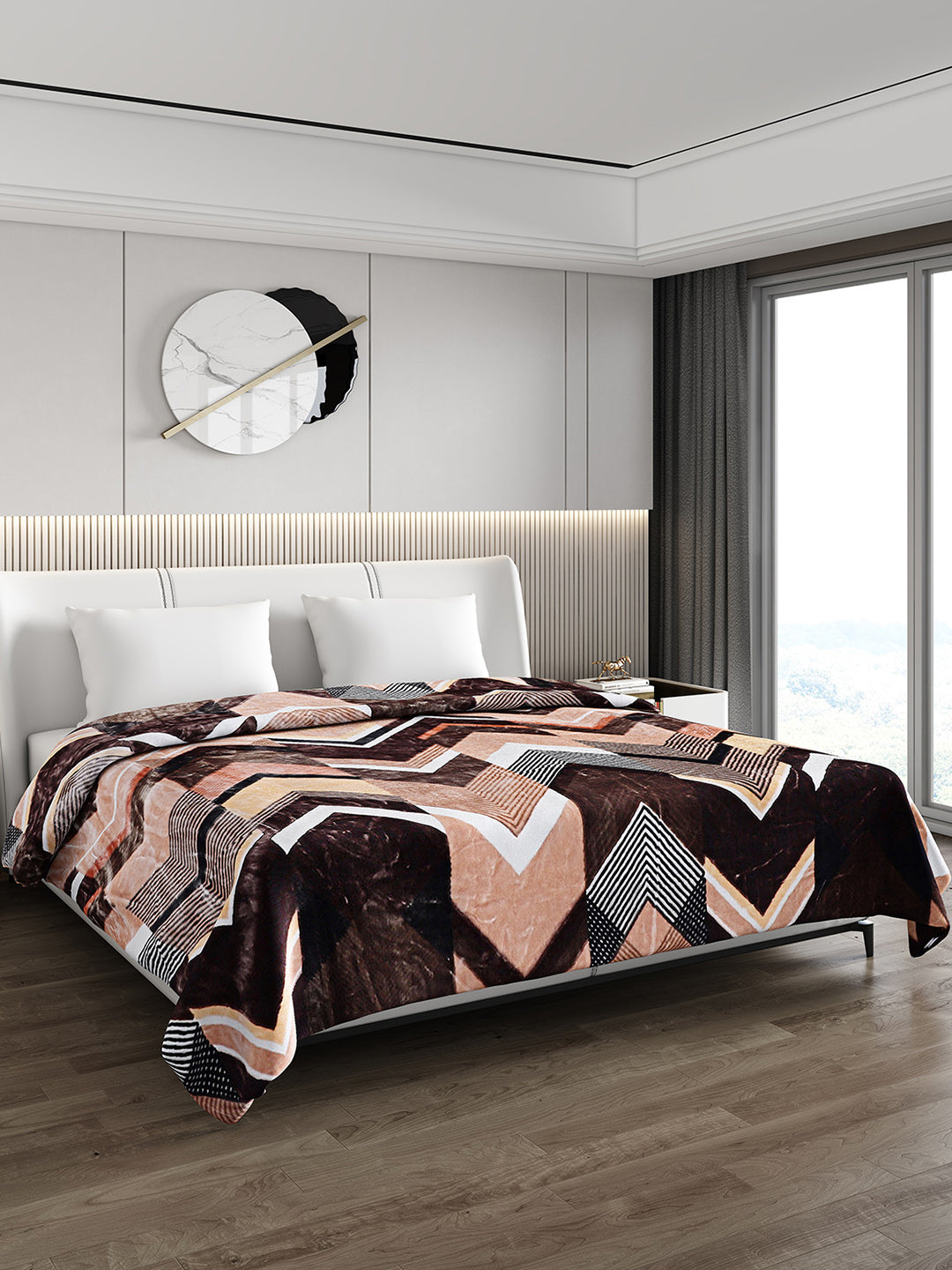 Printed Double Bed Blanket for Heavy Winter -3 Ply