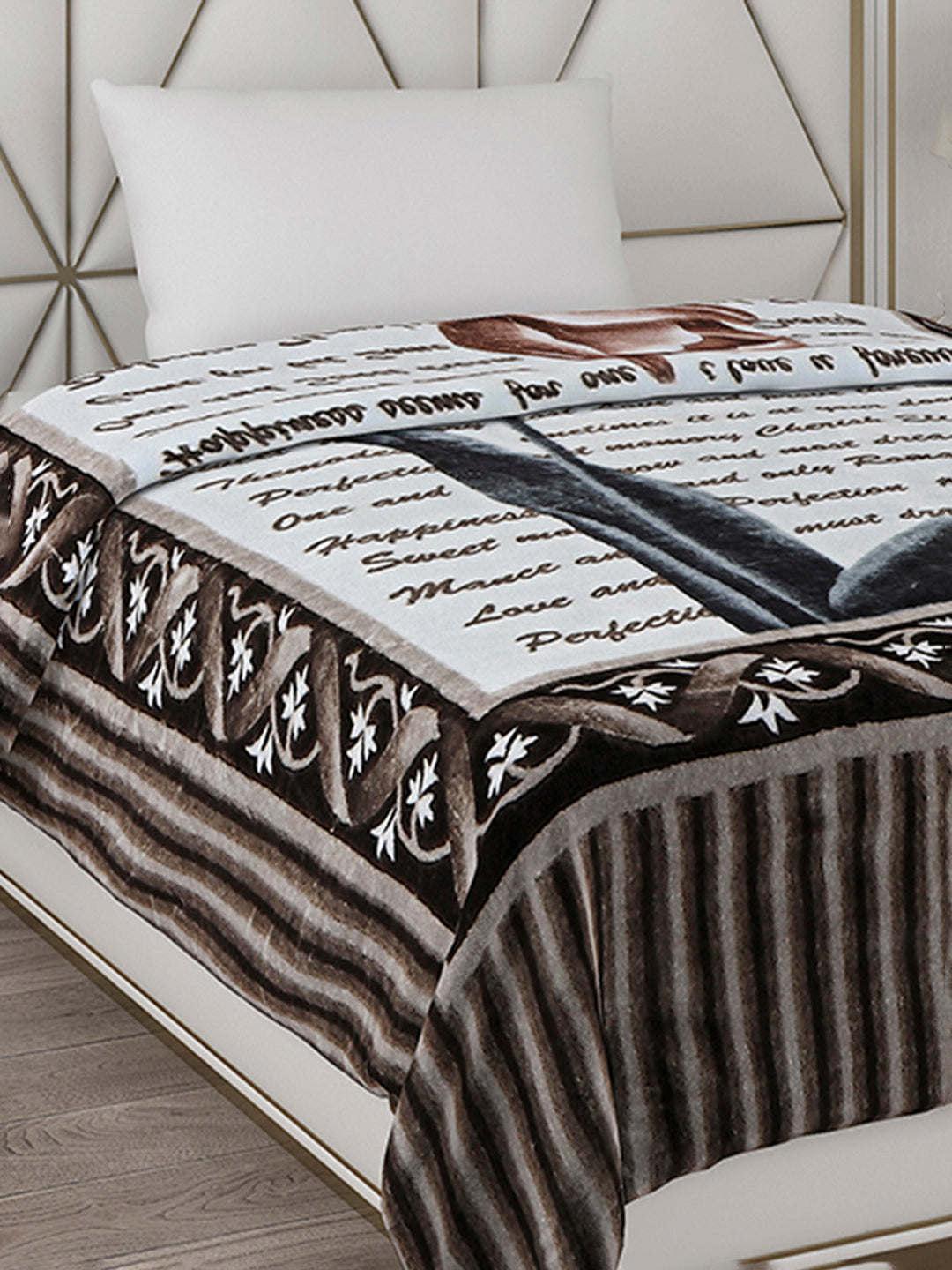 Printed Single Bed Blanket for Mild Winter -1 Ply