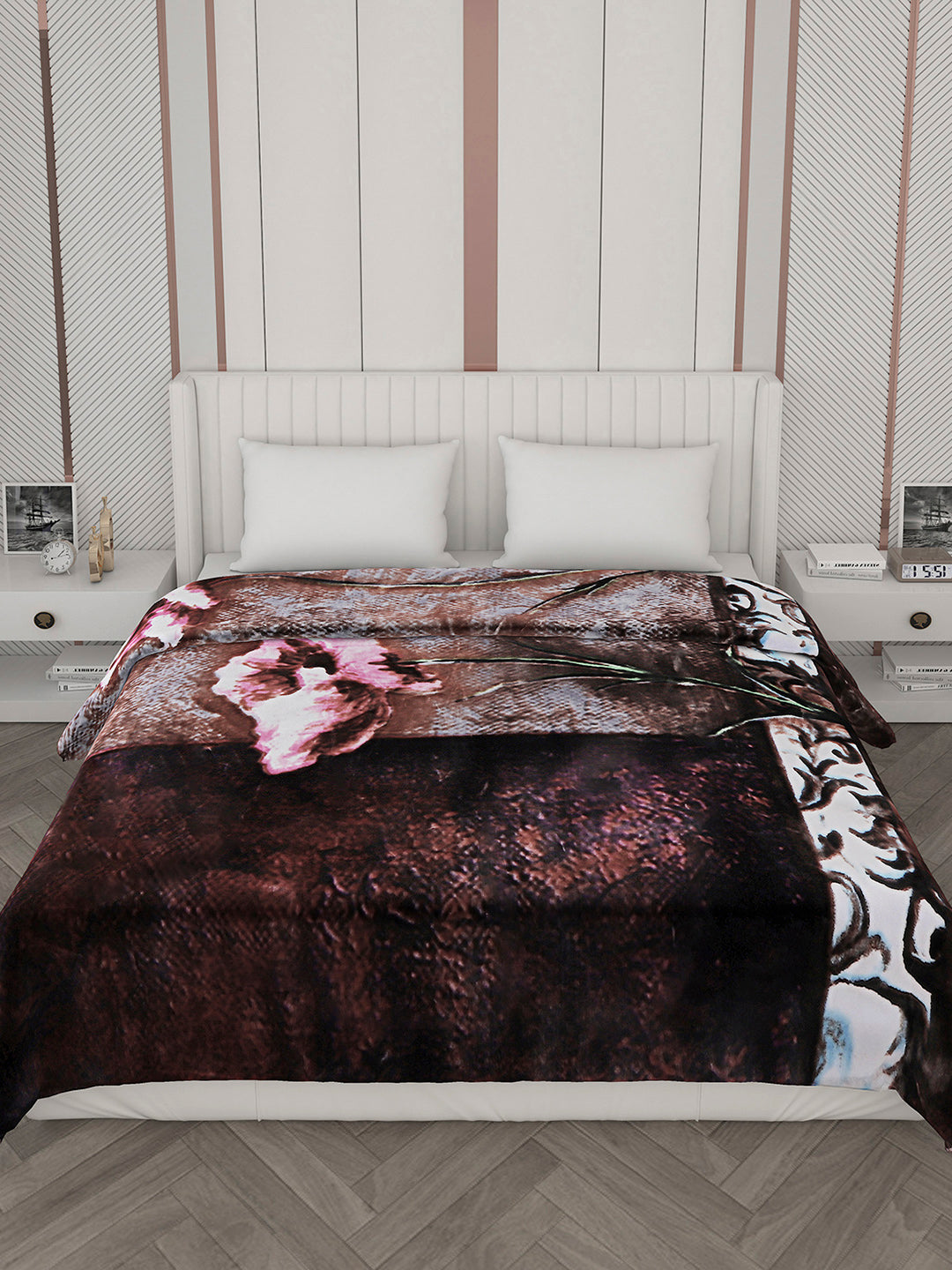 Printed Double Bed Blanket for Heavy Winter -2 Ply