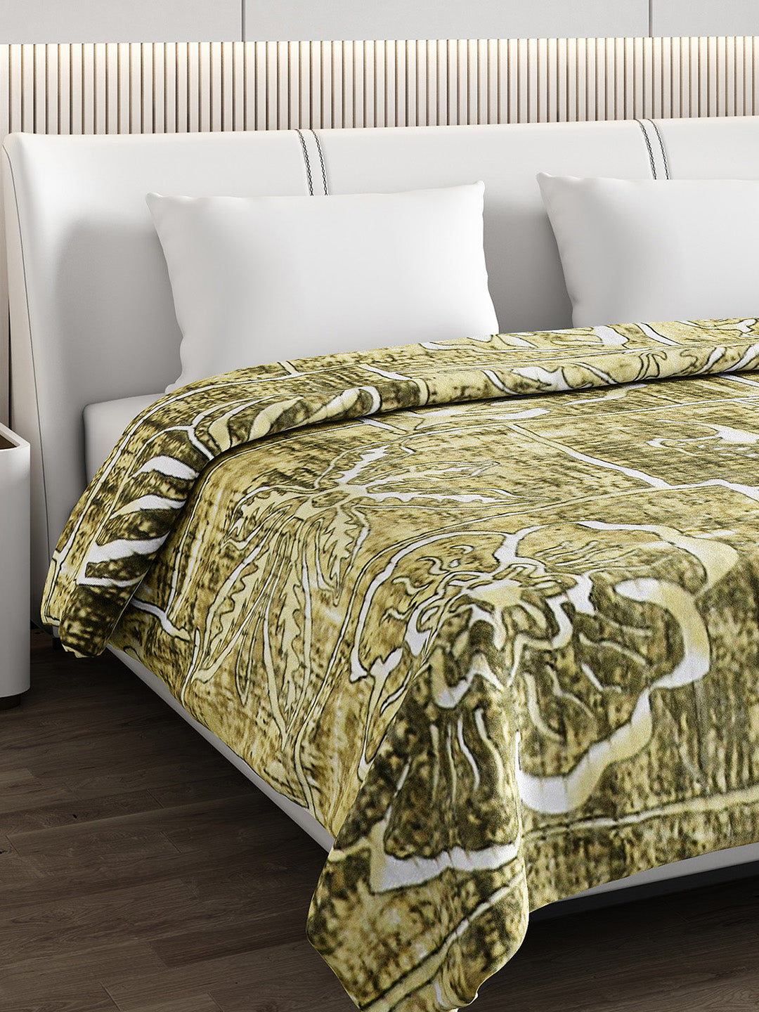 Printed Double Bed Blanket for Heavy Winter -3 Ply