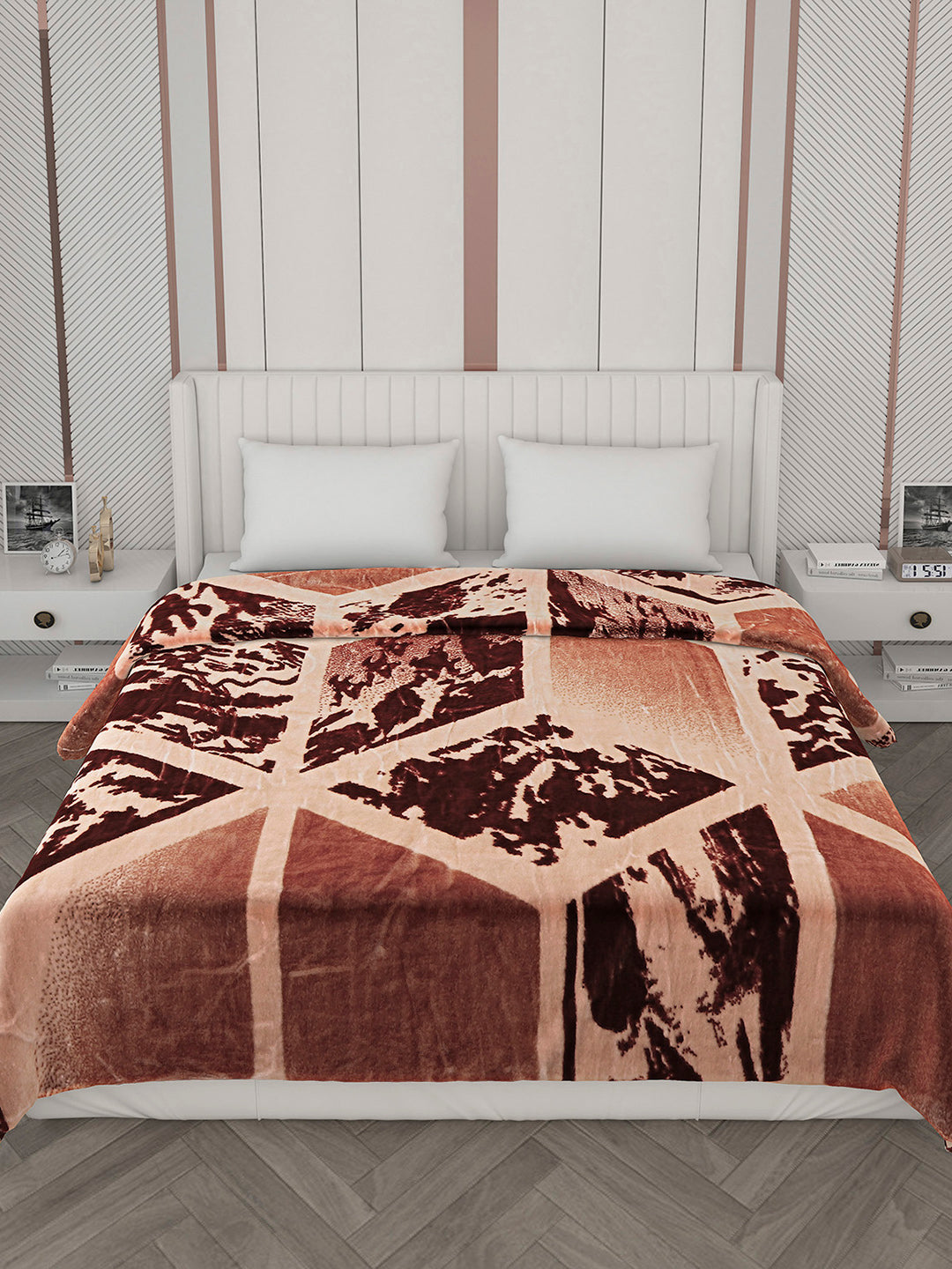 Printed Double Bed Blanket for Mild Winter -2 Ply