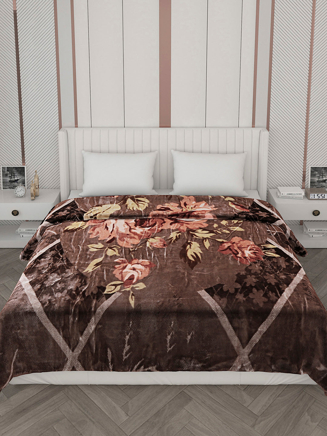 Printed Double Bed Blanket for Mild Winter -2 Ply