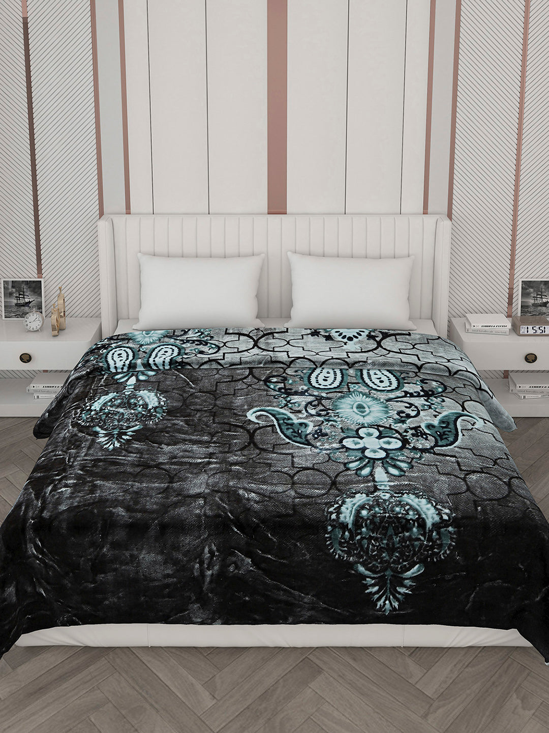 Printed Double Bed Blanket for Mild Winter -2 Ply