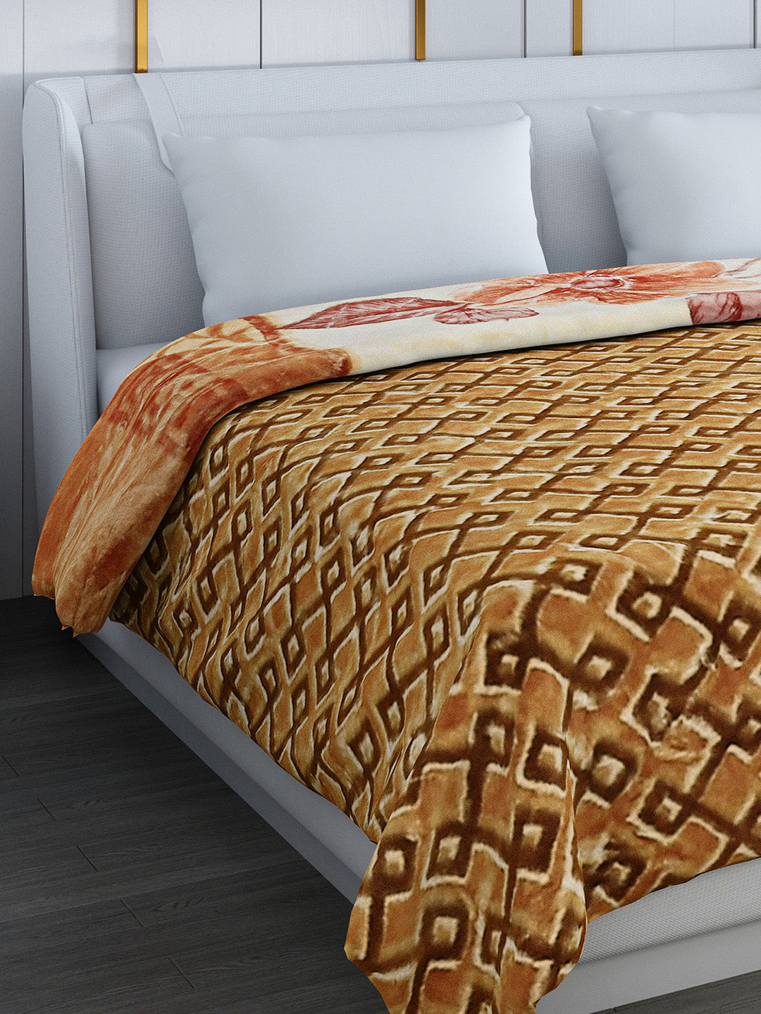 Printed Double Bed Blanket for Heavy Winter -3 Ply