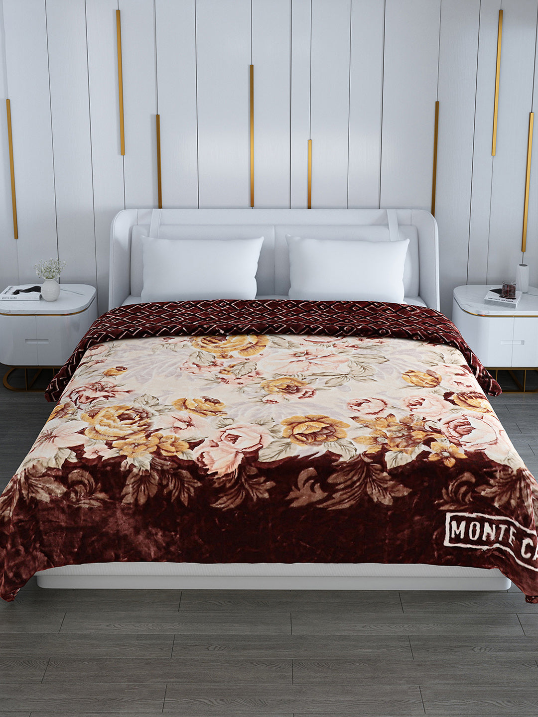 Printed Double Bed Blanket for Heavy Winter -3 Ply