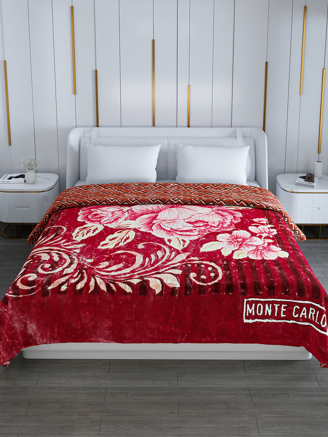 Printed Double Bed Blanket for Heavy Winter -3 Ply