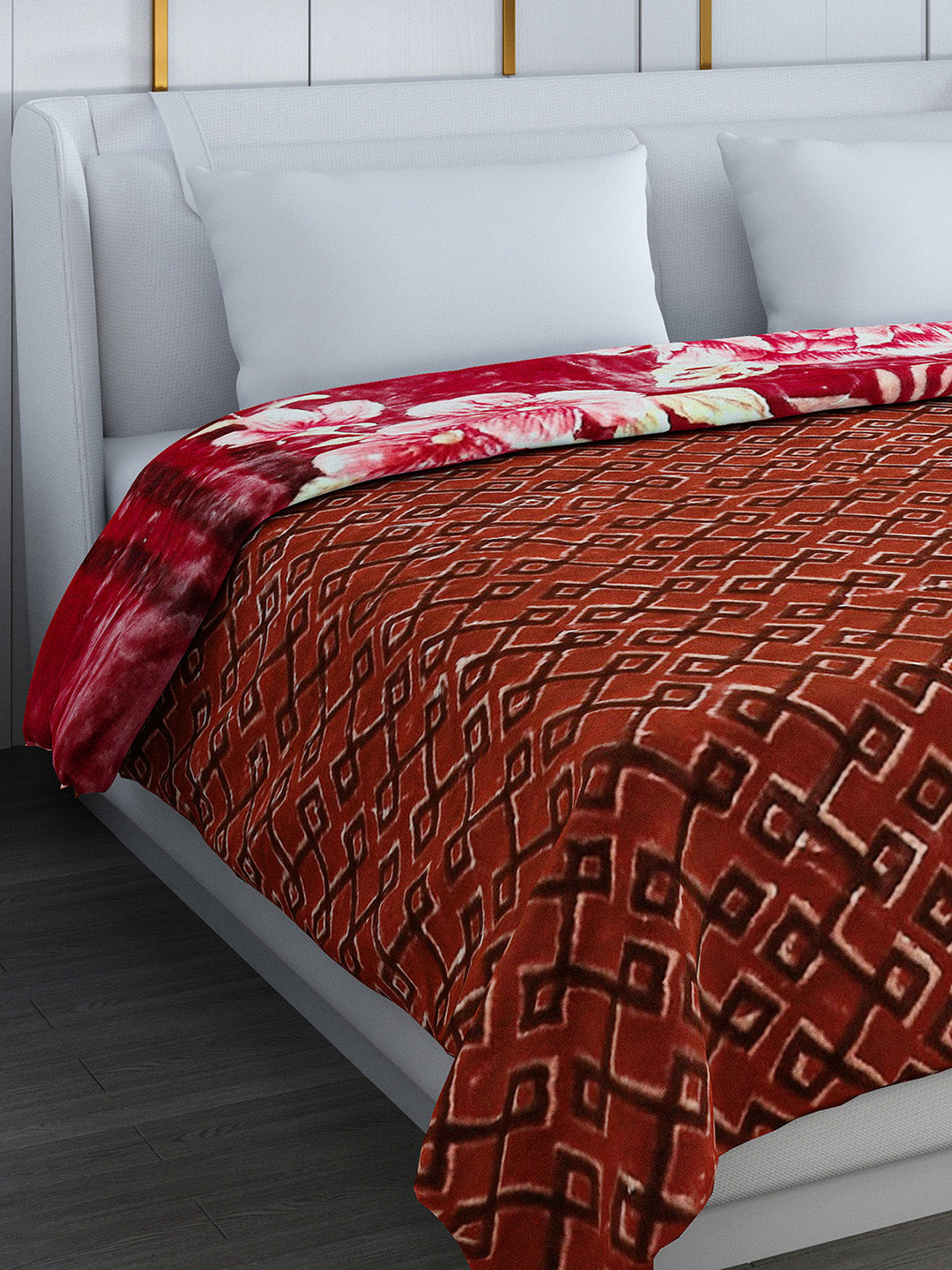 Printed Double Bed Blanket for Heavy Winter -3 Ply