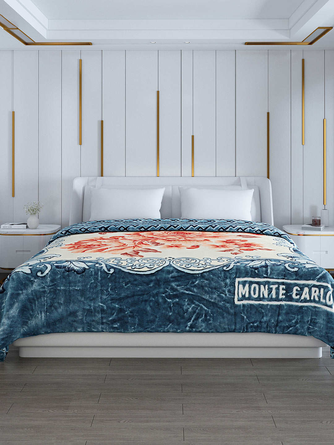 Printed Double Bed Blanket for Heavy Winter -3 Ply