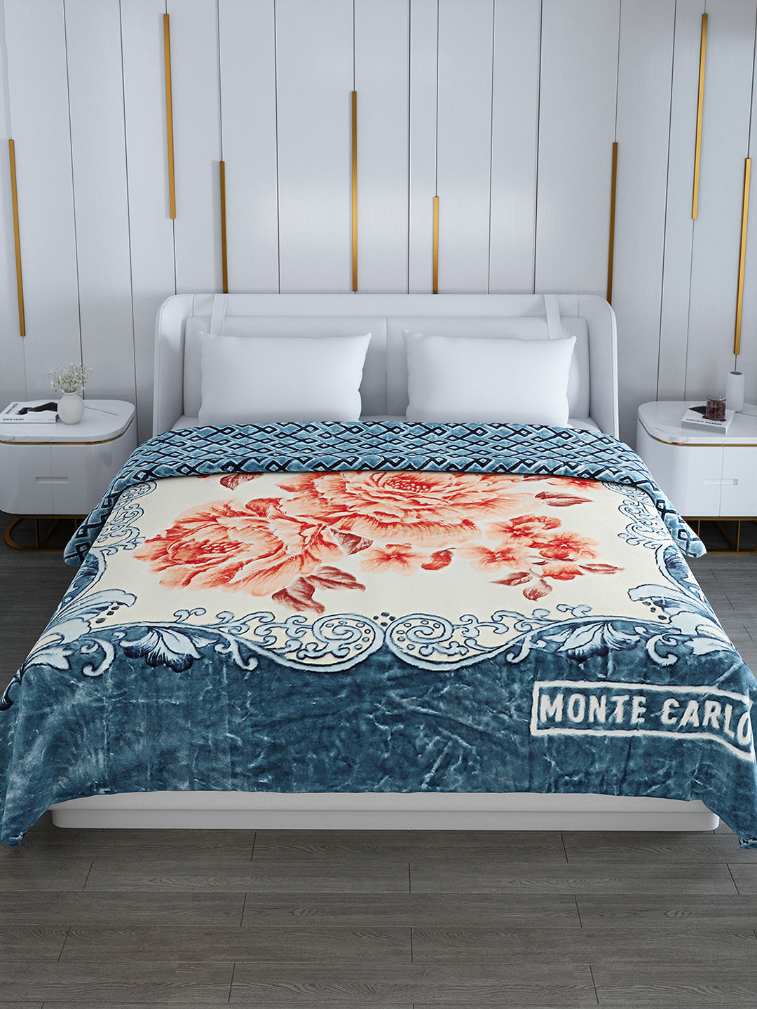 Printed Double Bed Blanket for Heavy Winter -3 Ply