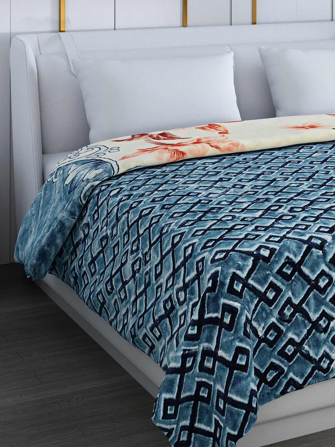 Printed Double Bed Blanket for Heavy Winter -3 Ply