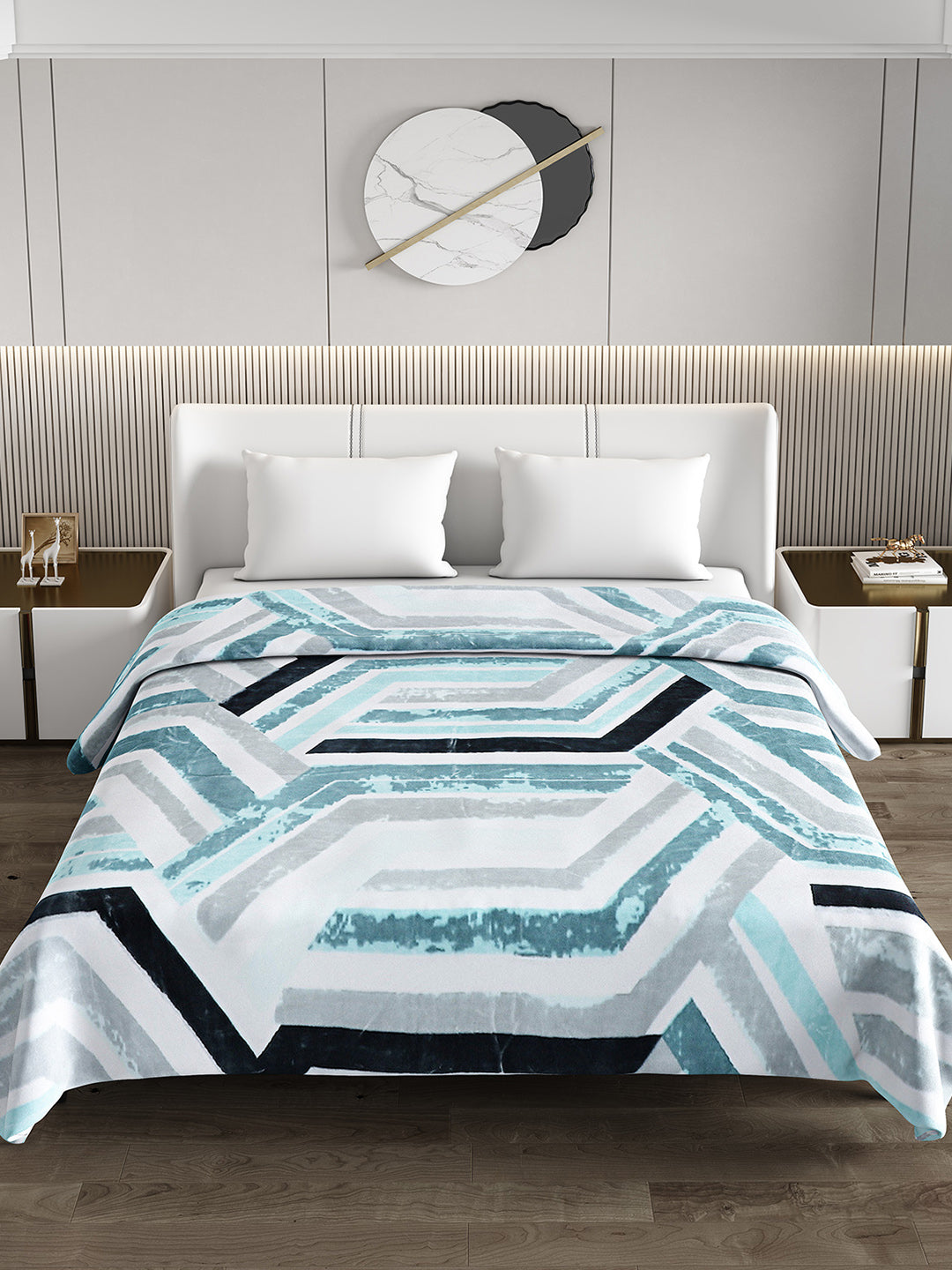 Printed Double Bed Blanket for Heavy Winter -3 Ply