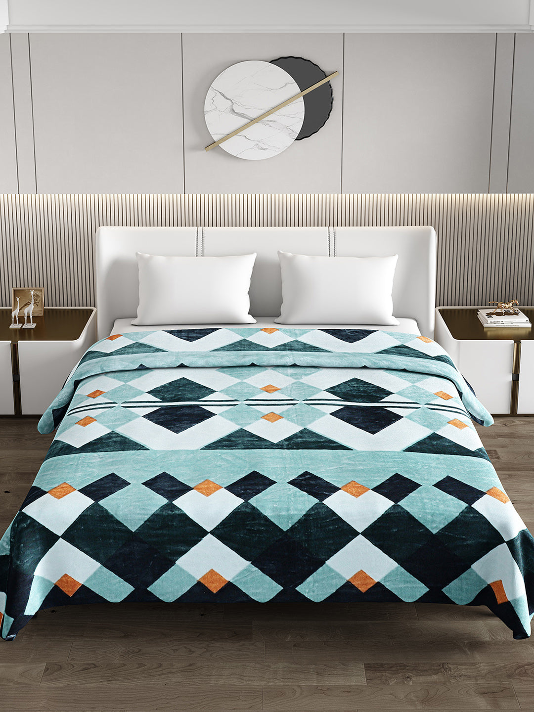 Printed Double Bed Blanket for Mild Winter -1 Ply