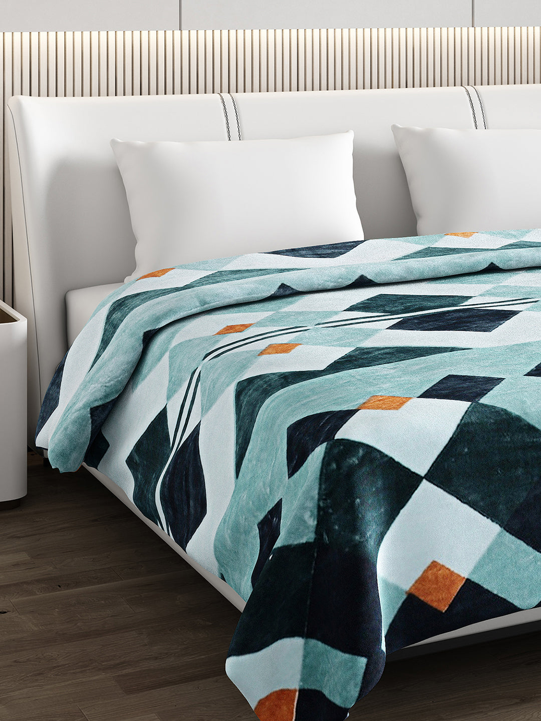 Printed Double Bed Blanket for Mild Winter -1 Ply