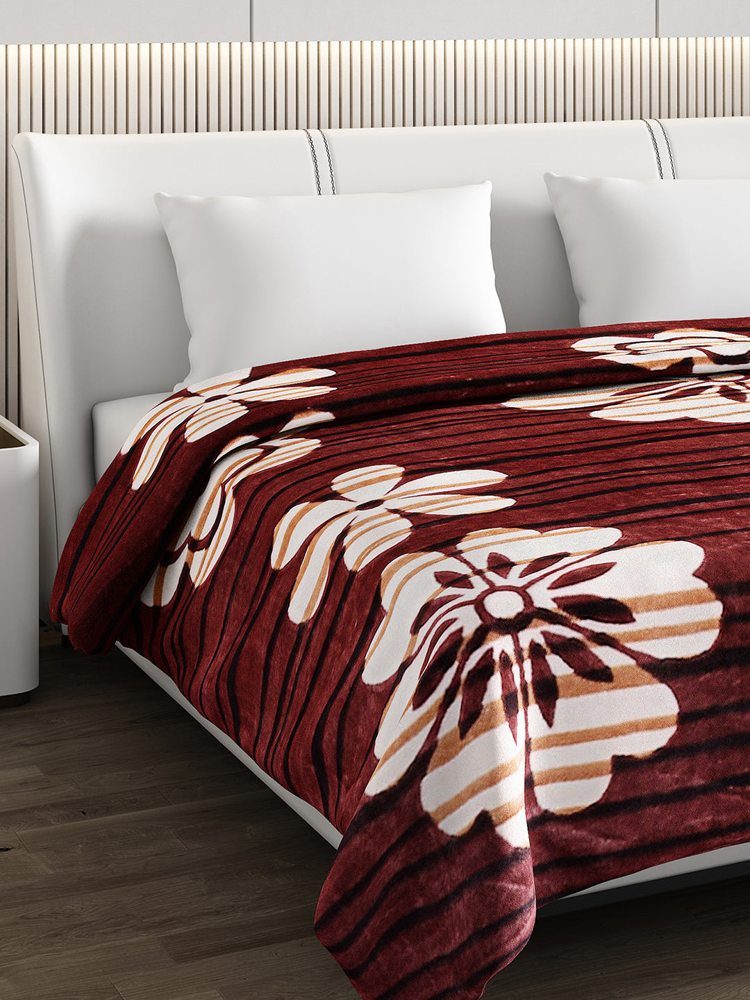 Printed Double Bed Blanket for Mild Winter -1 Ply