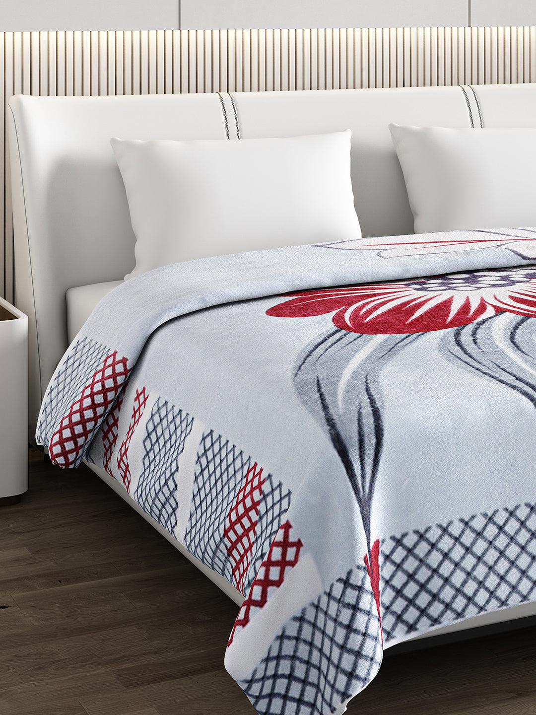 Printed Double Bed Blanket for Mild Winter -1 Ply