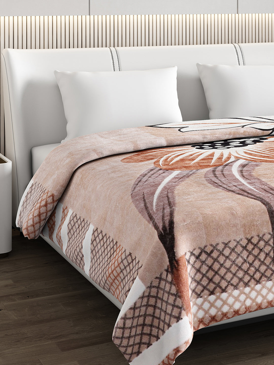 Printed Double Bed Blanket for Mild Winter -1 Ply