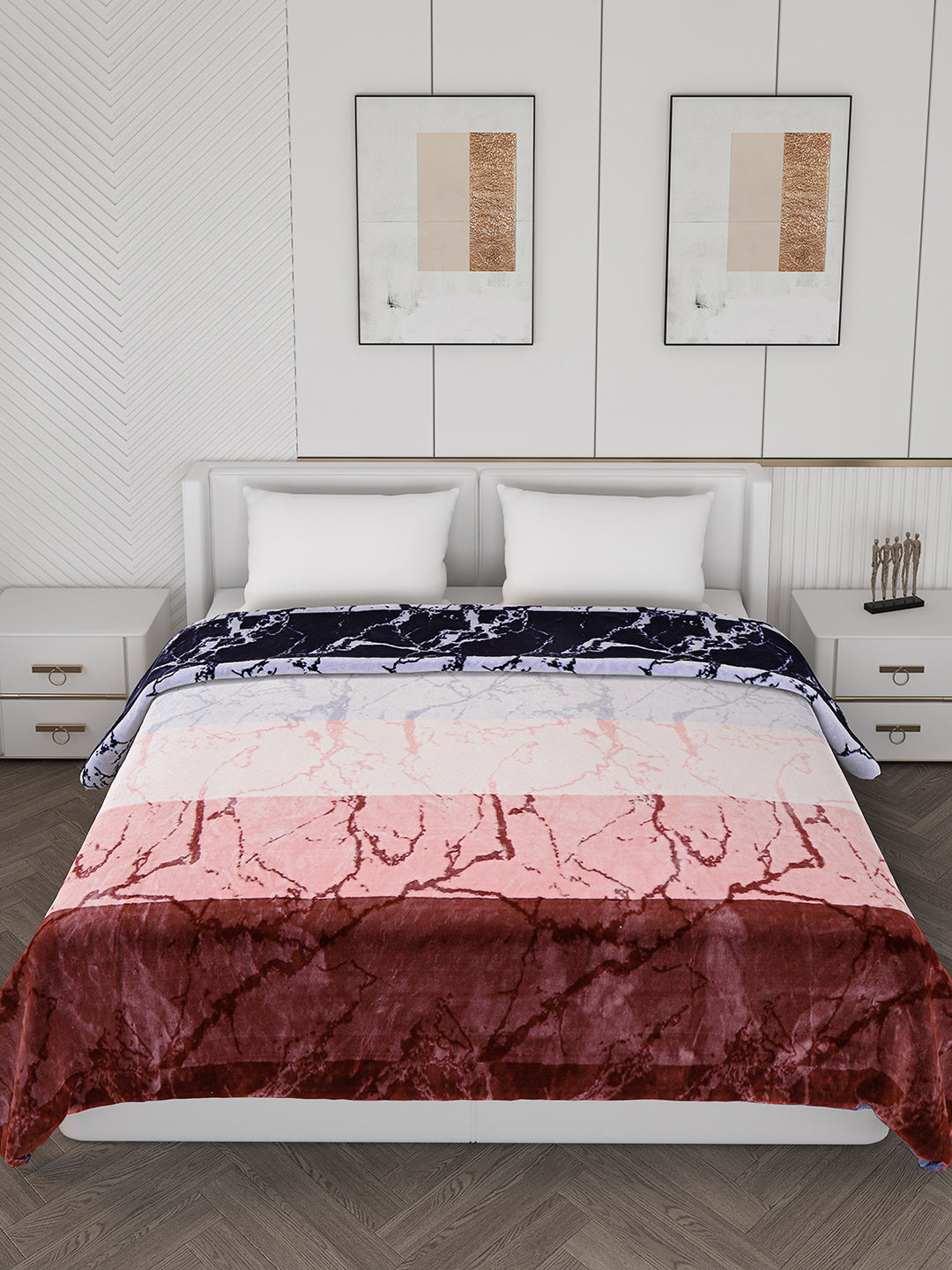 Printed Double Bed Blanket for Mild Winter -2 Ply