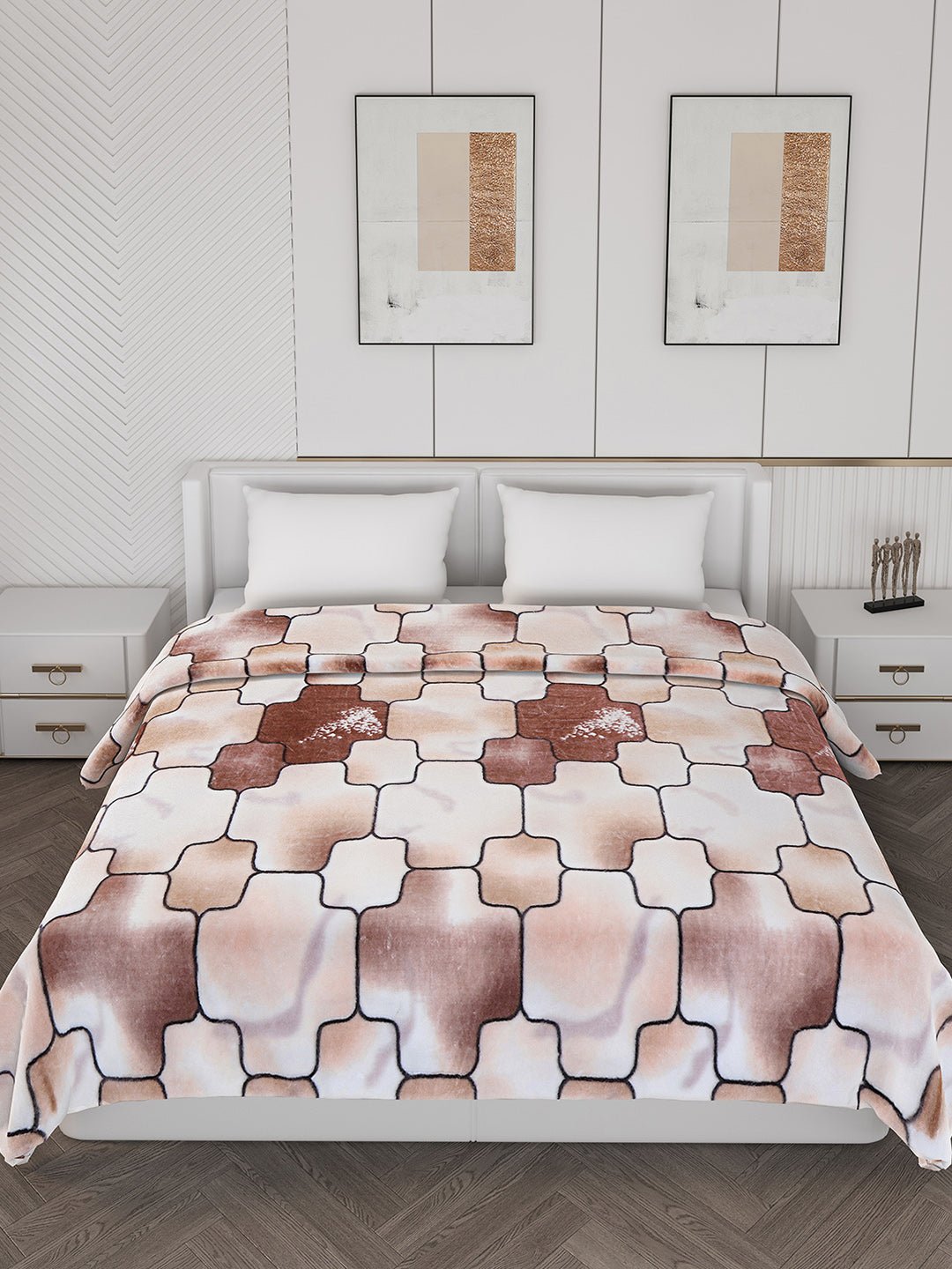 Printed Double Bed Blanket for Mild Winter -2 Ply