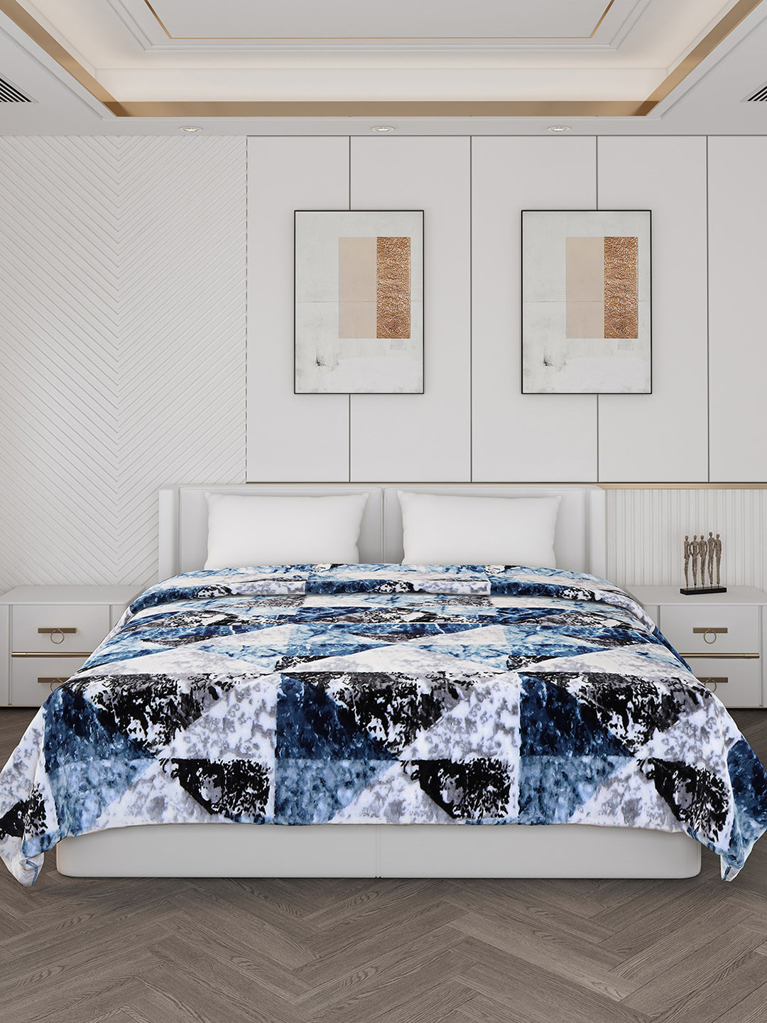 Printed Double Bed Blanket for Mild Winter -2 Ply