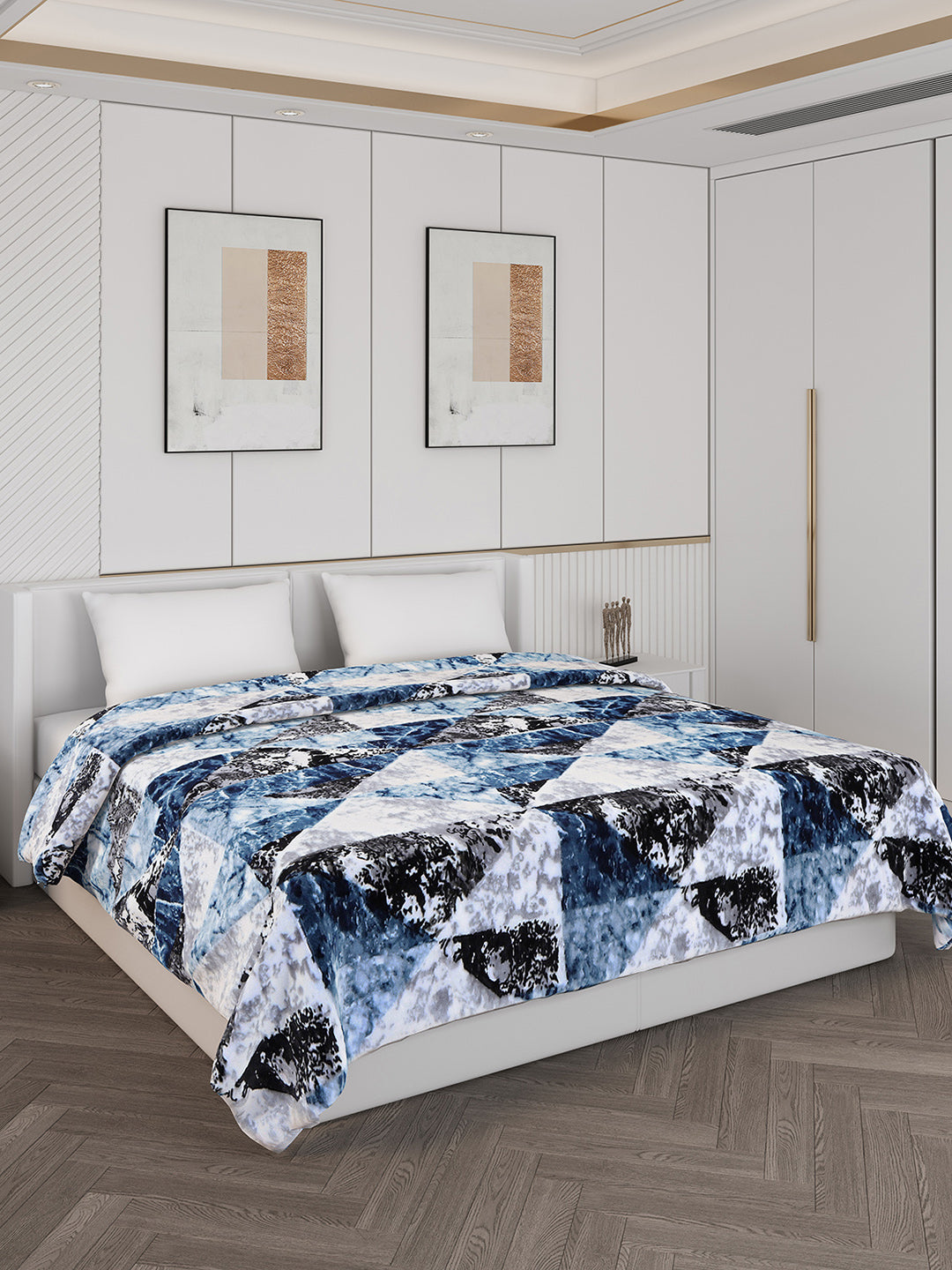 Printed Double Bed Blanket for Mild Winter -2 Ply