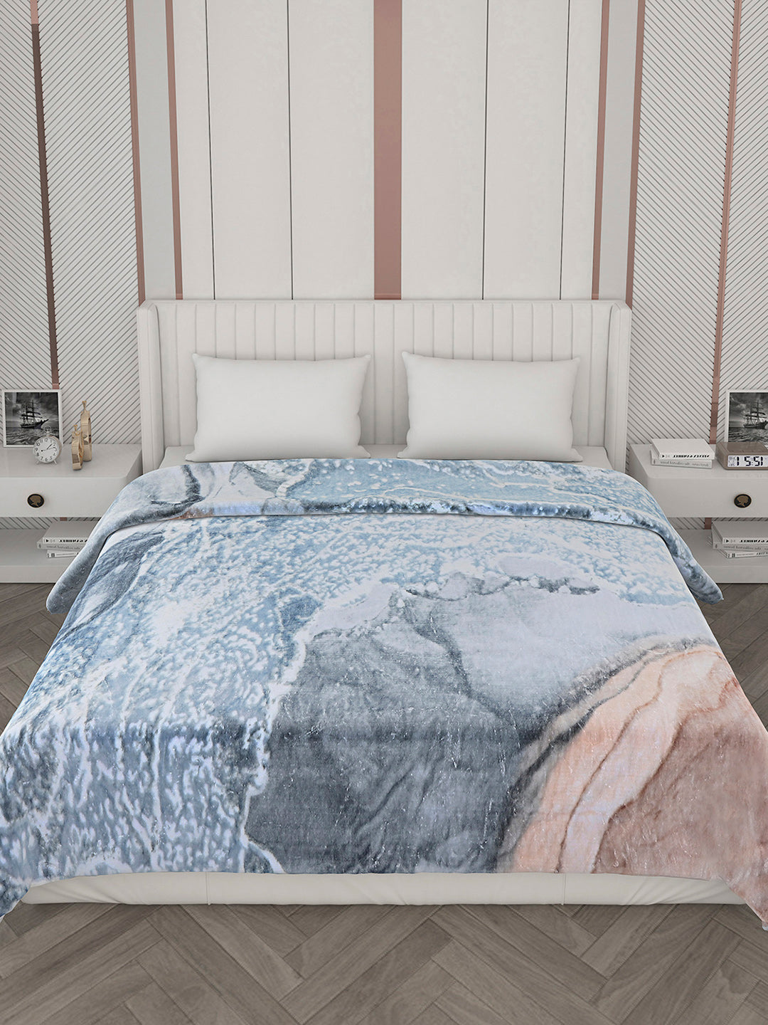 Printed Double Bed Blanket for Mild Winter -2 Ply