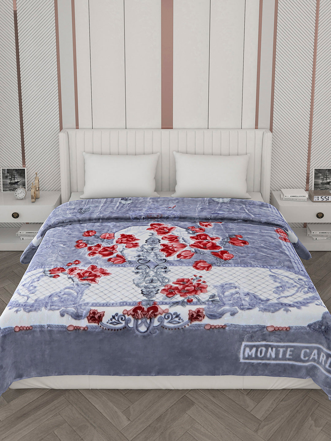 Printed Double Bed Blanket for Heavy Winter -3 Ply