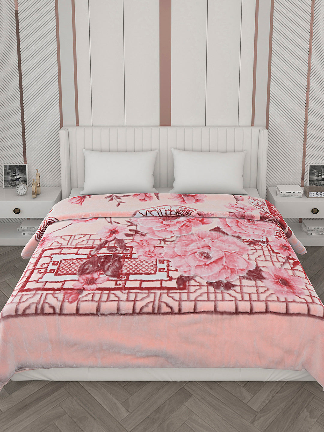 Printed Double Bed Blanket for Heavy Winter -3 Ply