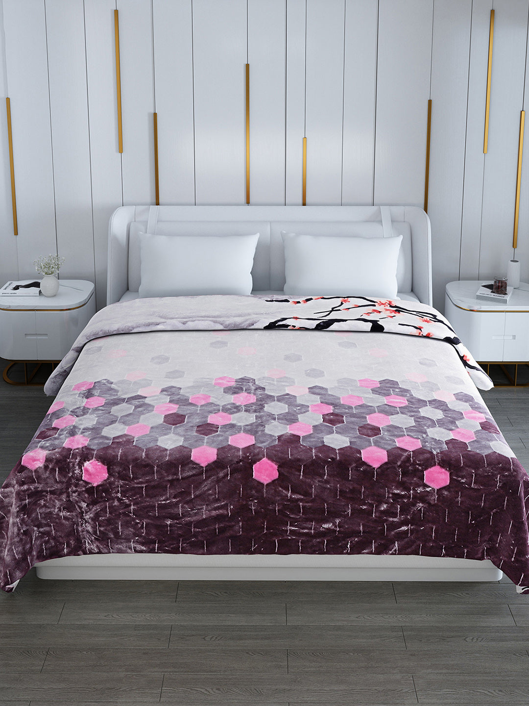 Printed Double Bed Blanket for Heavy Winter -2 Ply