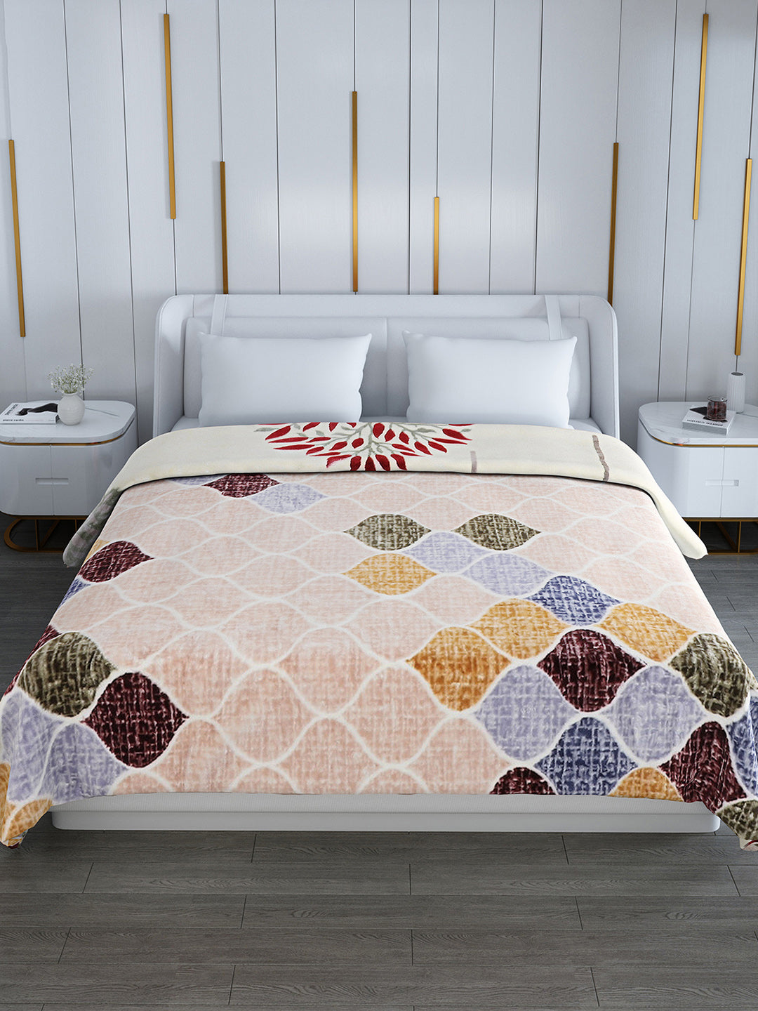 Printed Double Bed Blanket for Heavy Winter -2 Ply