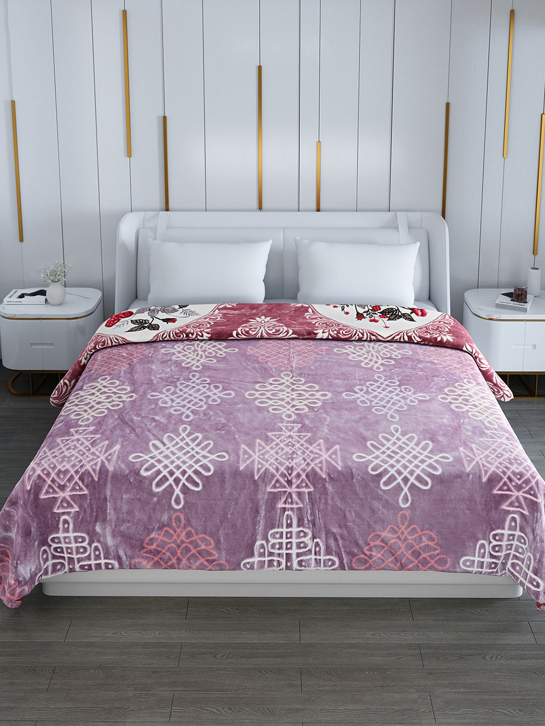 Printed Double Bed Blanket for Heavy Winter -2 Ply