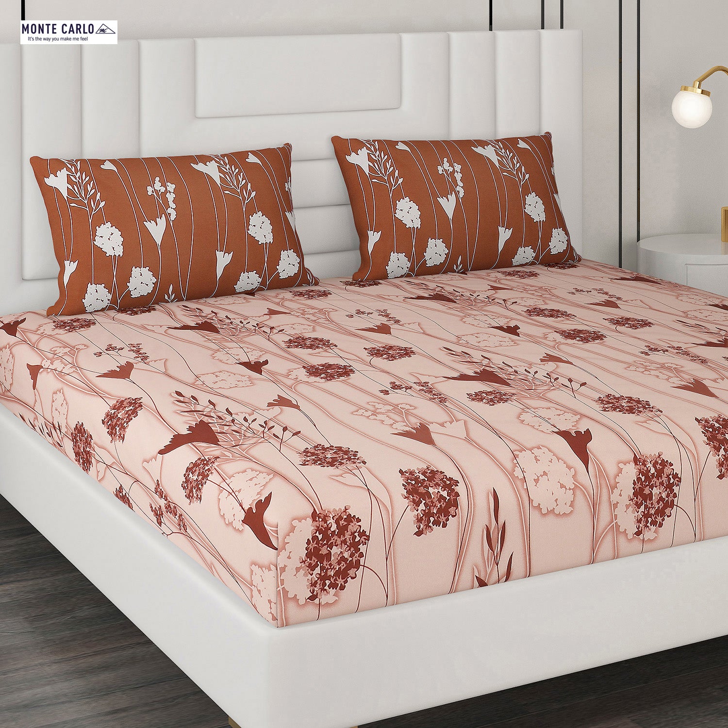 144 TC Cotton Double Bedsheet with 2 Pillow Covers