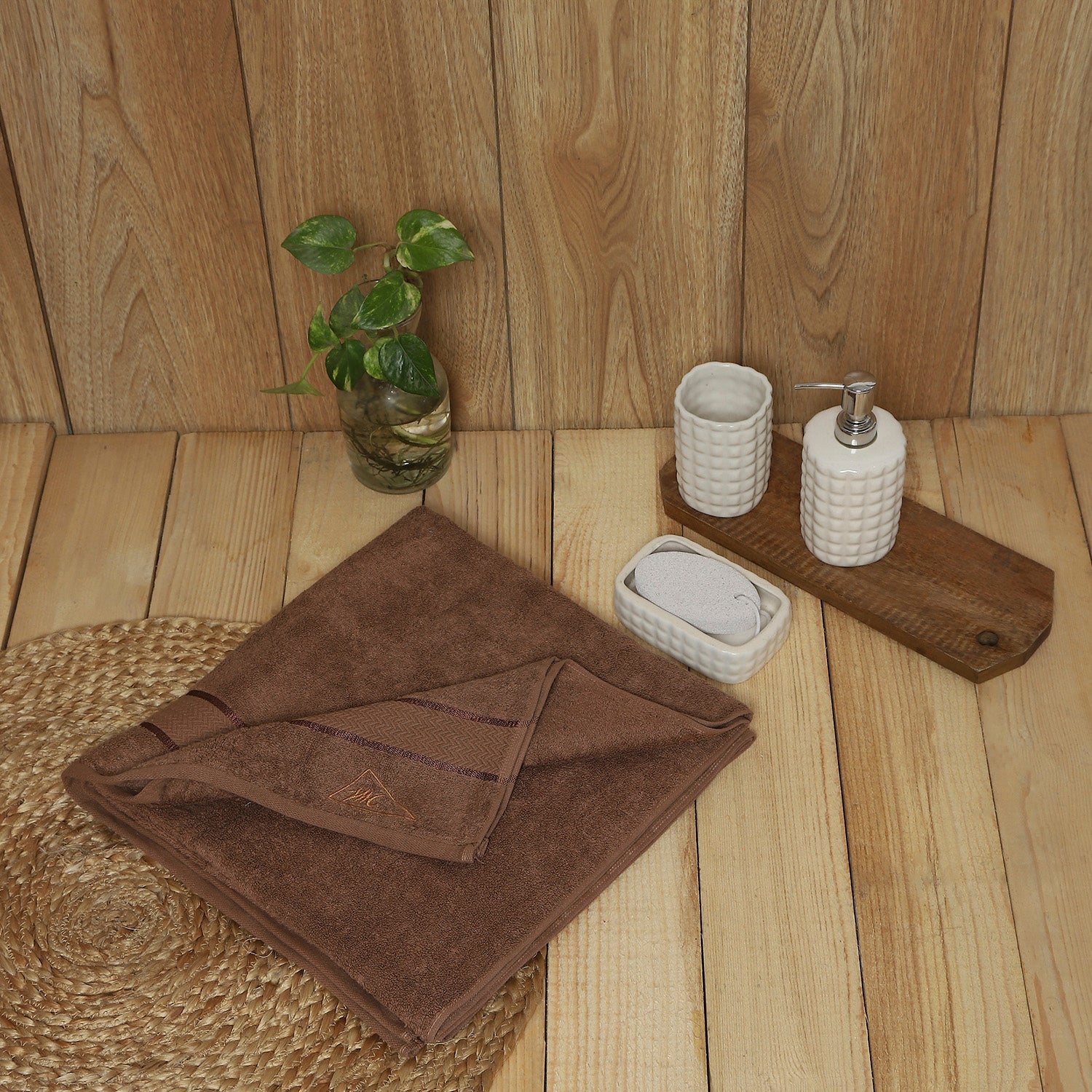 Brown Cotton 450 GSM Bath Towel