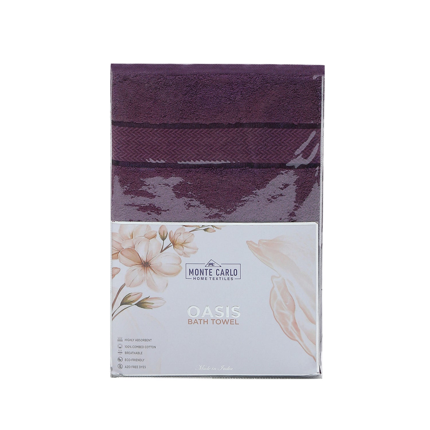 Purple Cotton 450 GSM Bath Towel