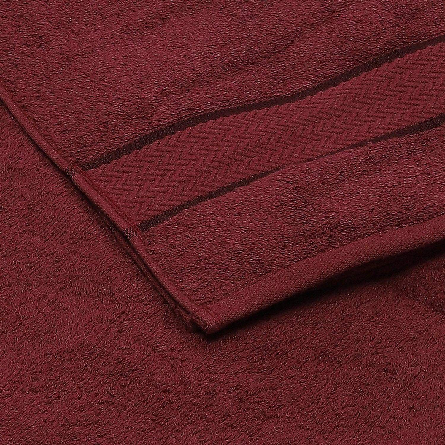 Maroon Cotton 450 GSM Bath Towel