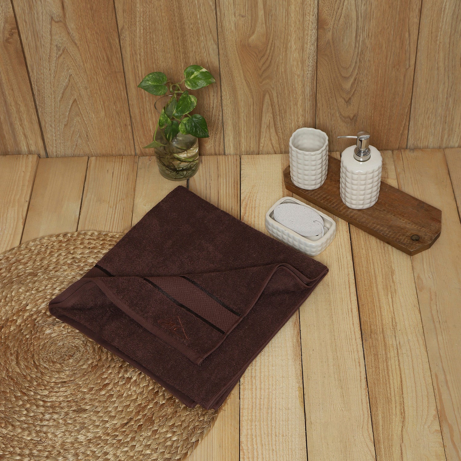 Brown Cotton 450 GSM Bath Towel