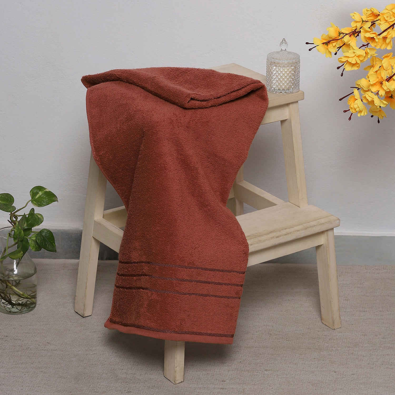 Brown Cotton 350 GSM Bath Towel