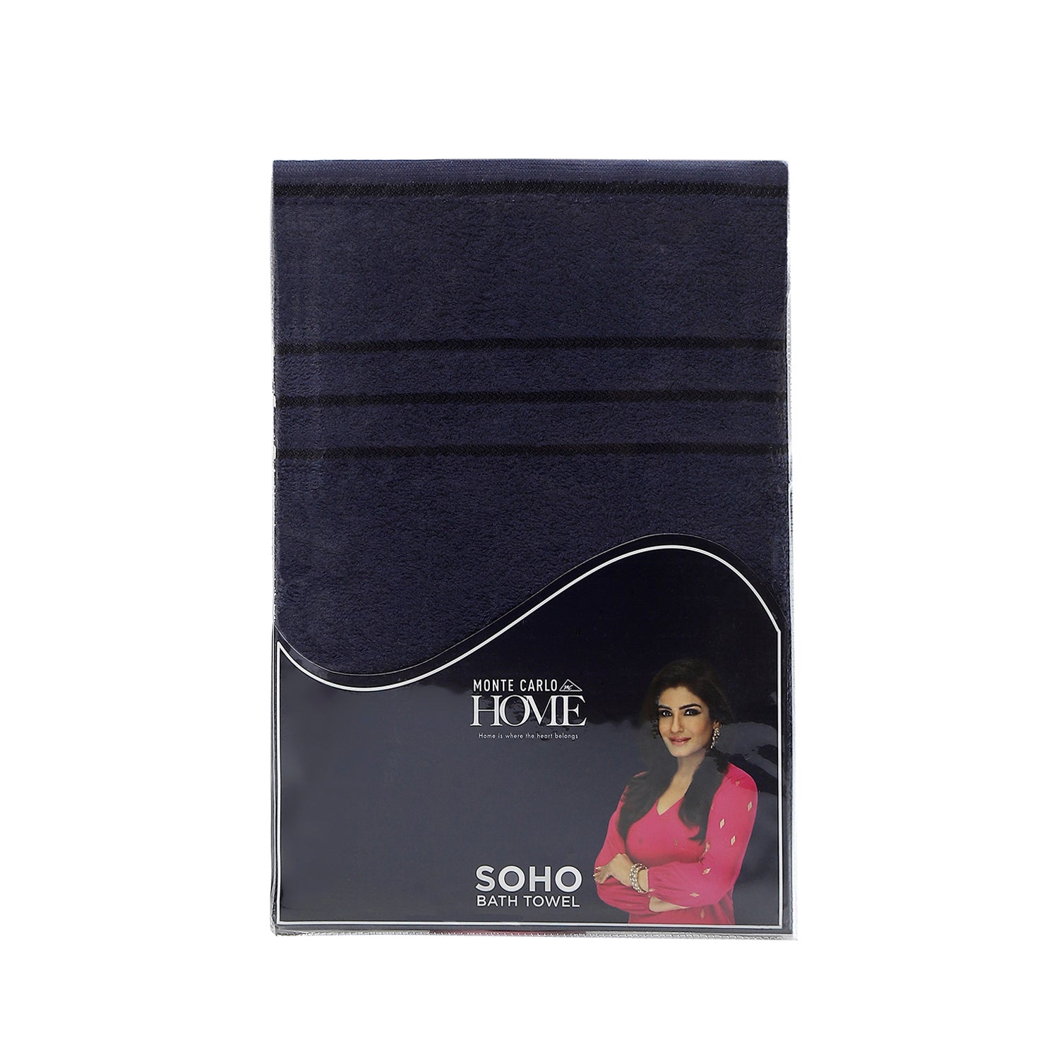 Navy Blue Cotton 350 GSM Bath Towel