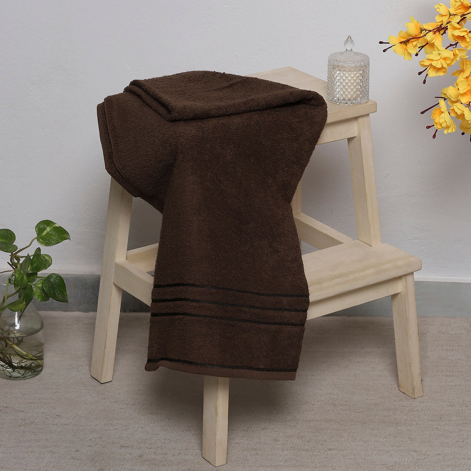 Brown Cotton 350 GSM Bath Towel