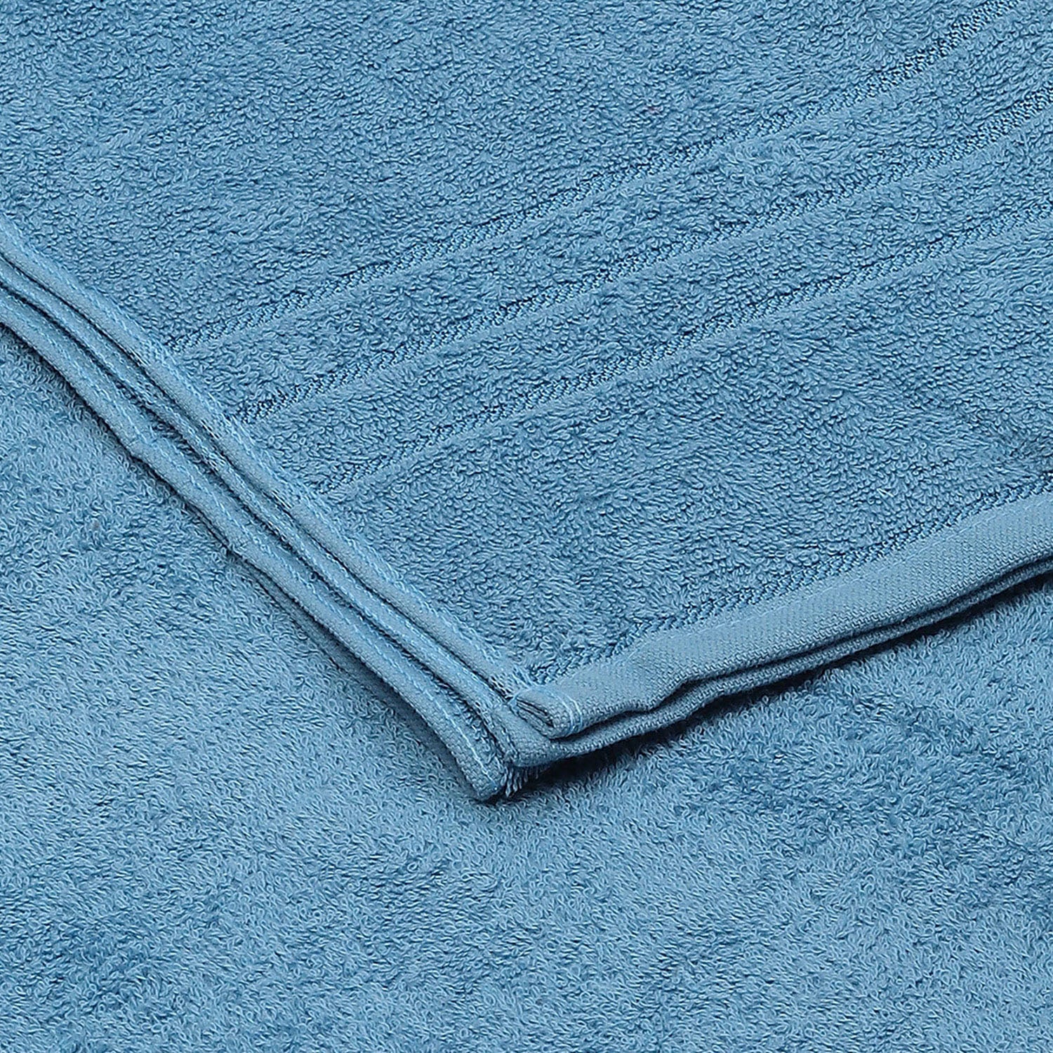 Blue Cotton 350 GSM Bath Towel