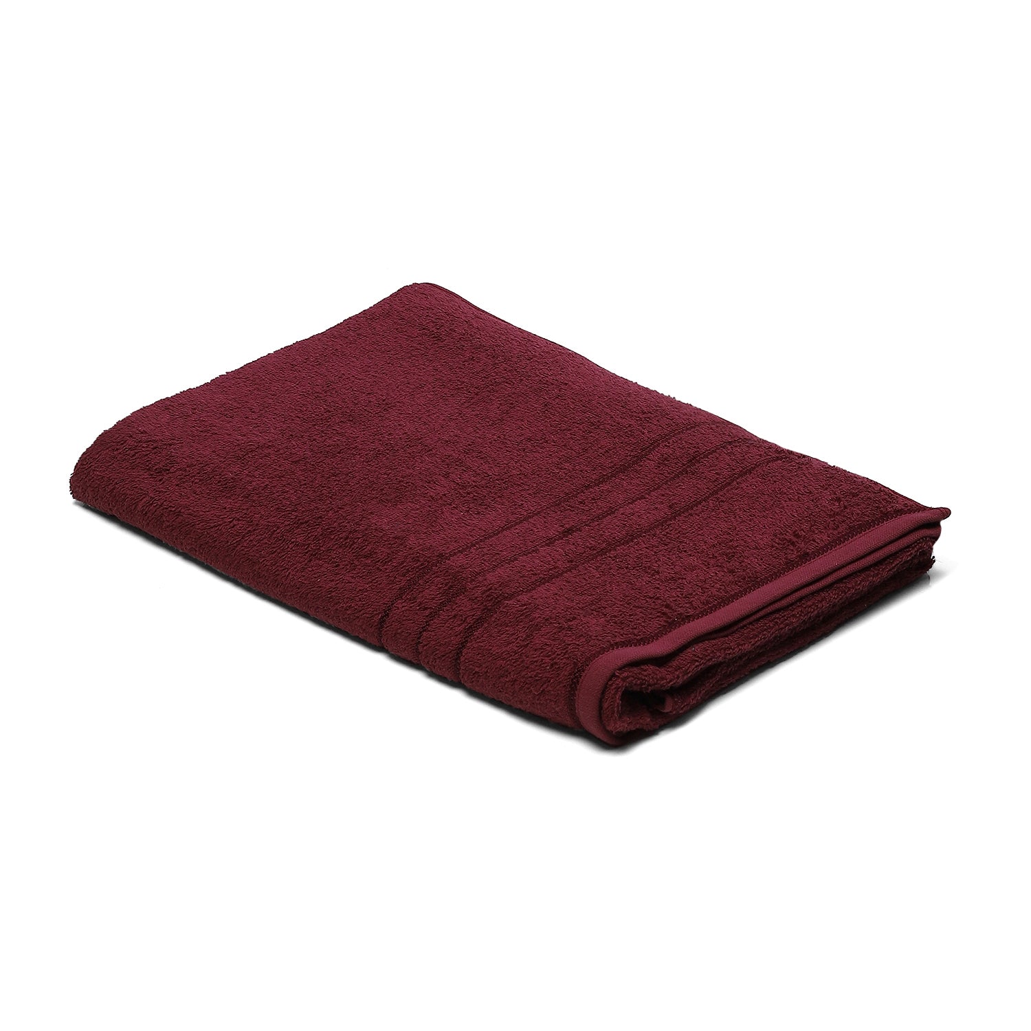 Maroon Cotton 350 GSM Bath Towel