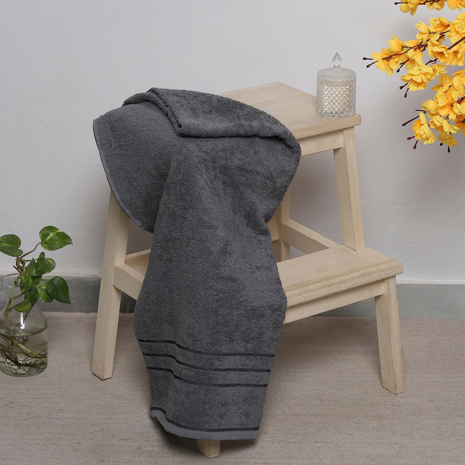 Grey Cotton 350 GSM Bath Towel