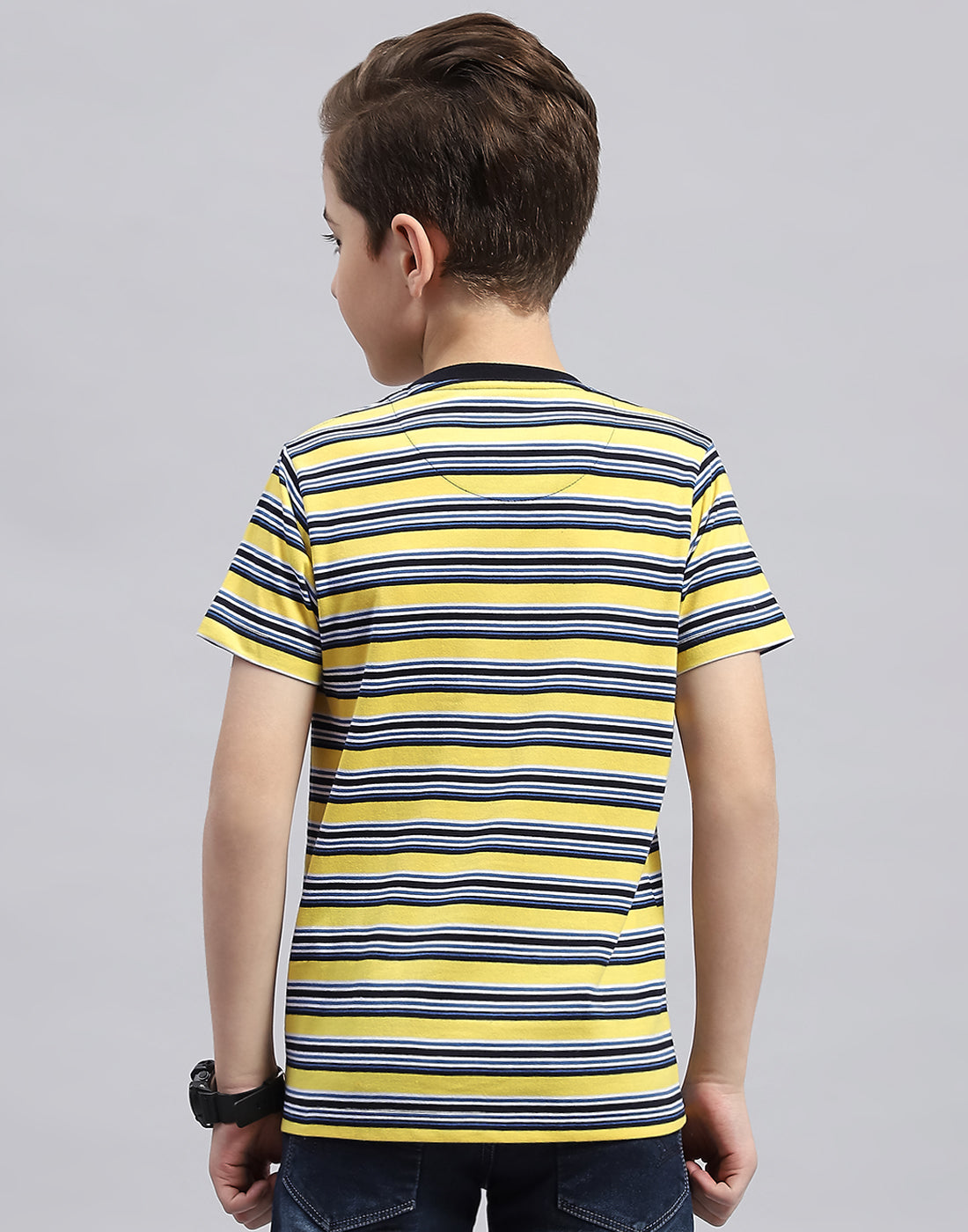 Boys Yellow, Aqua Blue & Coral Printed Round Neck Half Sleeve T-Shirt (Pack of 3)