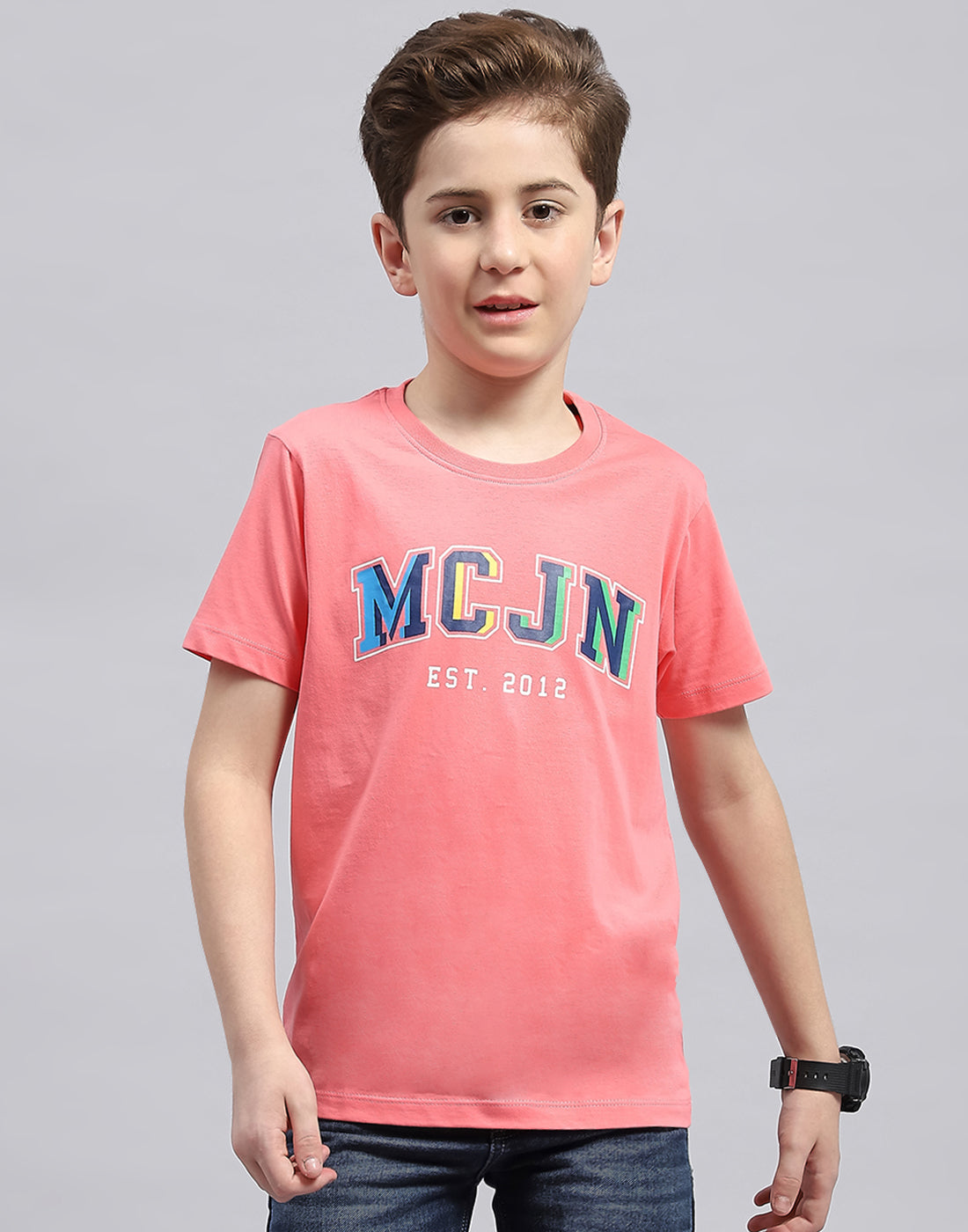 Boys Yellow, Aqua Blue & Coral Printed Round Neck Half Sleeve T-Shirt (Pack of 3)