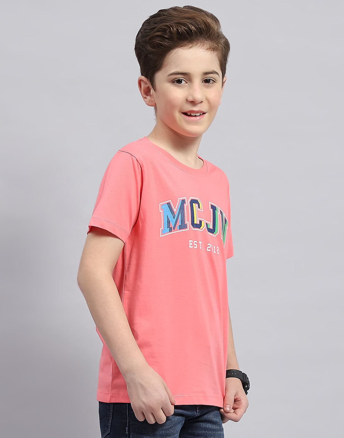 Boys Yellow, Aqua Blue & Coral Printed Round Neck Half Sleeve T-Shirt (Pack of 3)