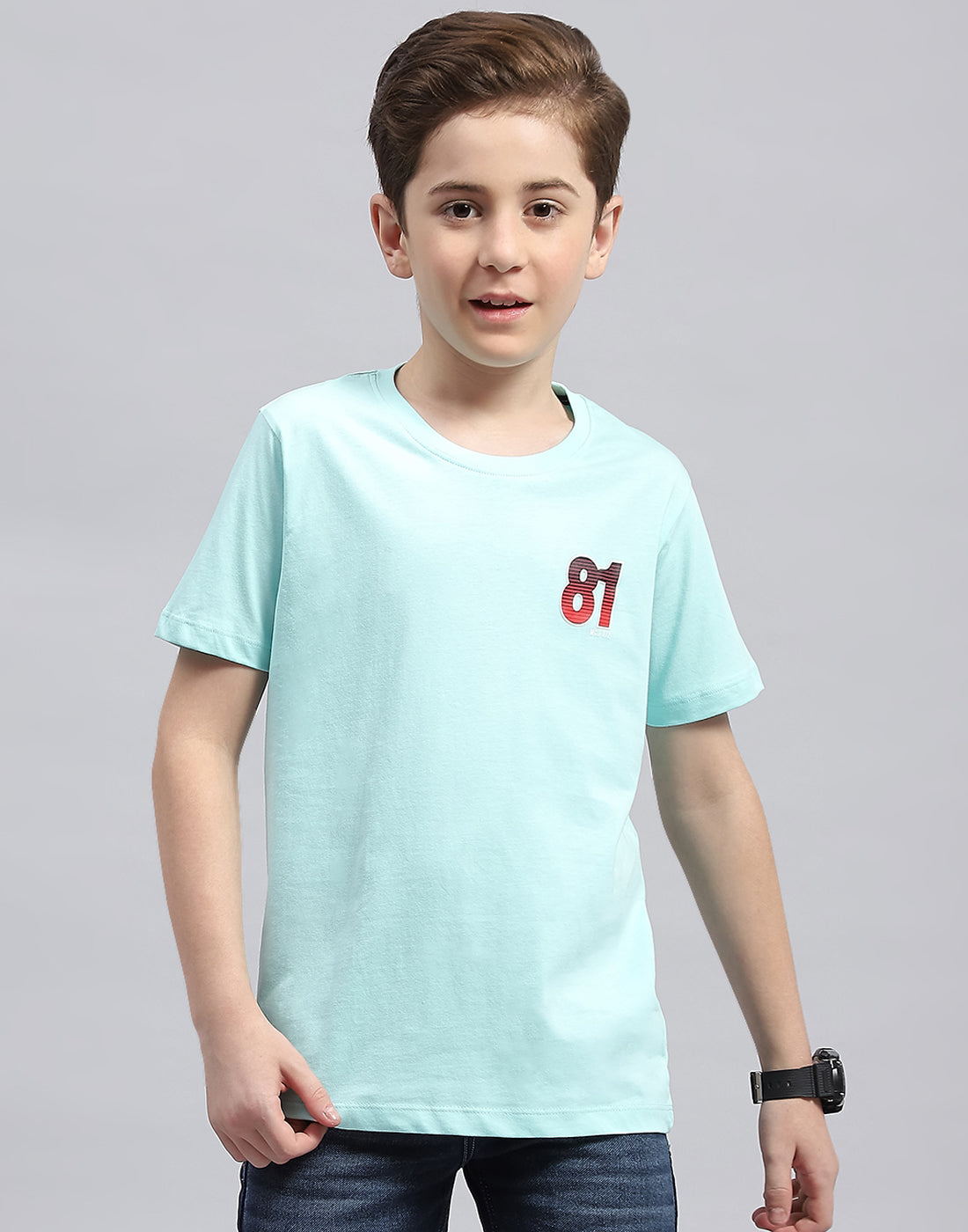 Boys Yellow, Aqua Blue & Coral Printed Round Neck Half Sleeve T-Shirt (Pack of 3)